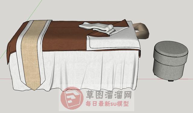 spa按摩床洗头床SU模型