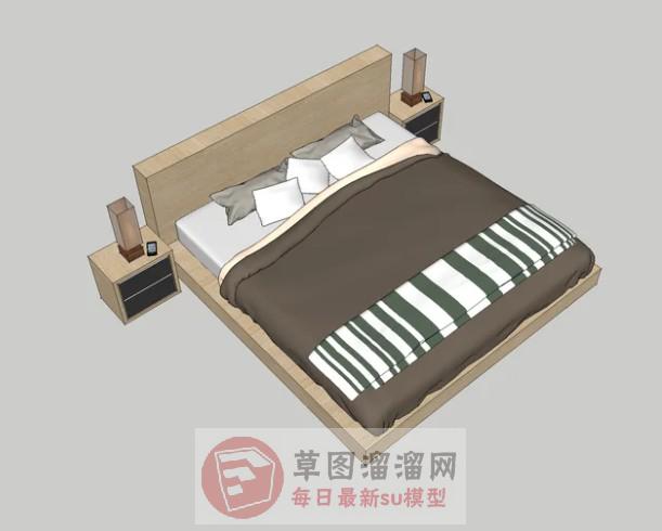 板床床铺床头柜SU模型