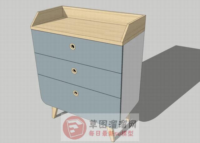 现代简约床头柜SU模型