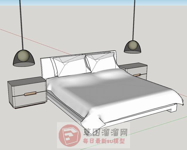 床铺床具床头柜SU模型