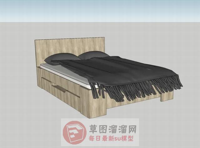 木板床床铺SU模型