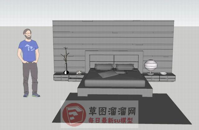 床铺家具床头灯SU模型