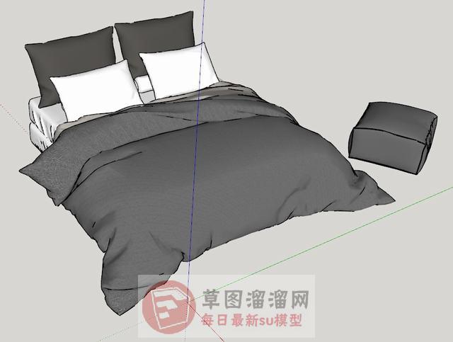 床铺坐凳SU模型