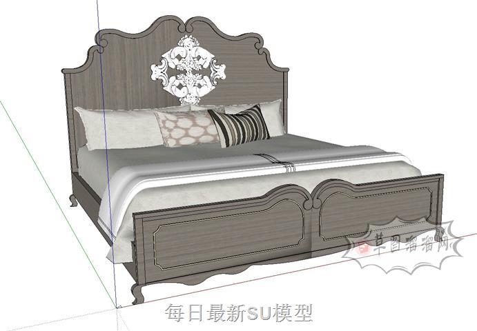 床铺双人床SU模型