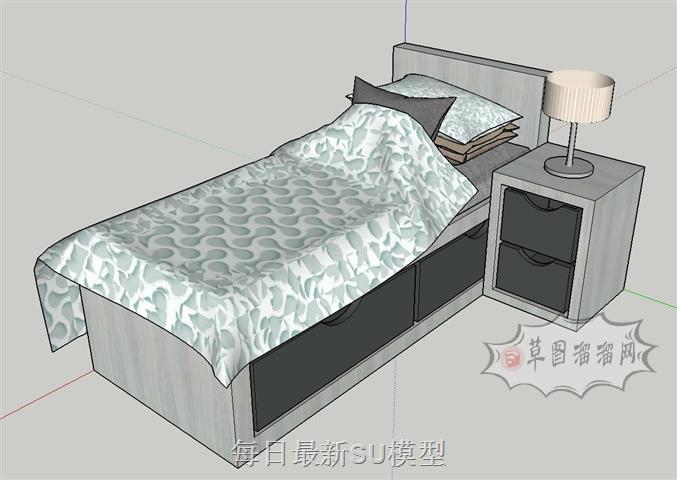 单人床床铺儿童床SU模型