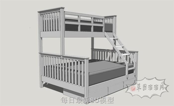 上下铺高低铺床铺SU模型