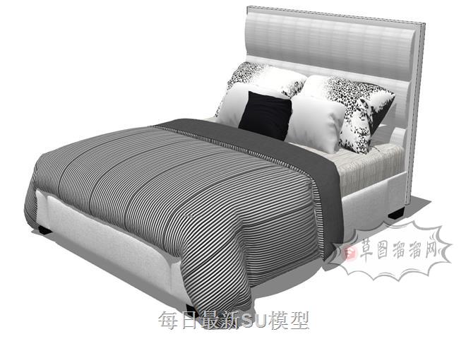 床铺床具双人床SU模型