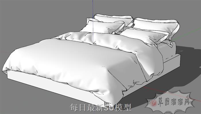 床铺床具SU模型