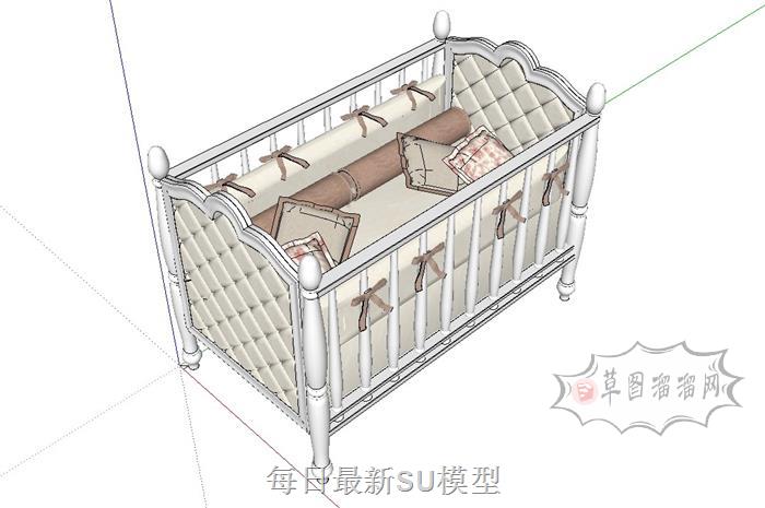 婴儿床床铺SU模型