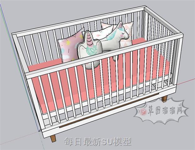 婴儿床床铺家具SU模型