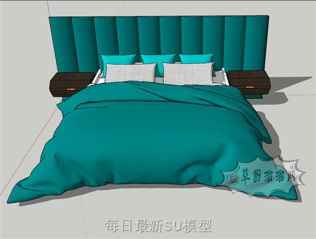 软床床铺双人床SU模型