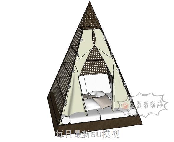 儿童帐篷床铺SU模型