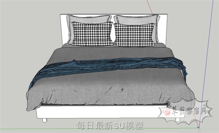 床铺双人床SU模型