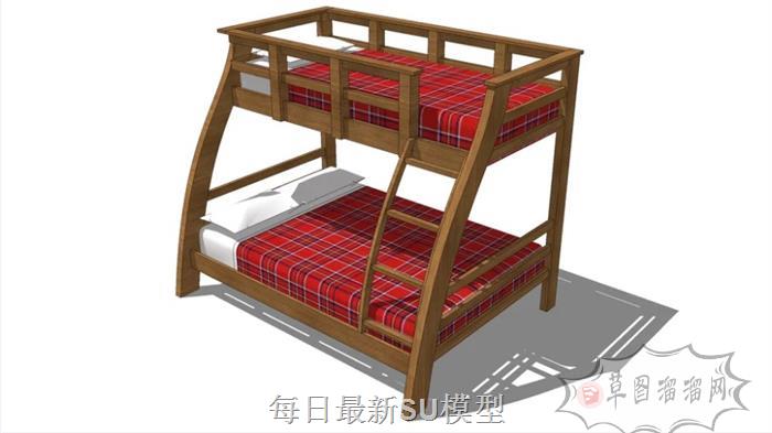 高低铺床铺上下铺SU模型