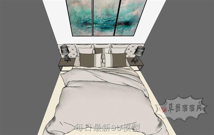 卧室床铺床具SU模型