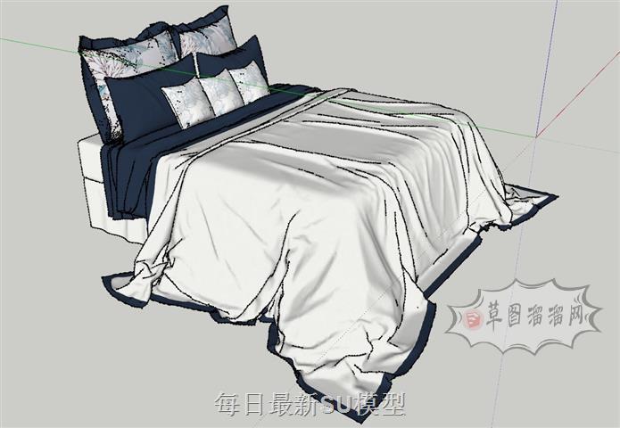 床铺双人床床具SU模型