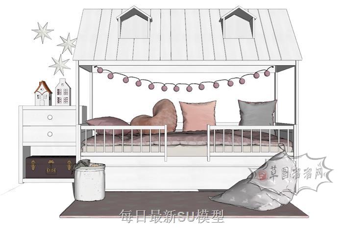 儿童床床铺床具SU模型