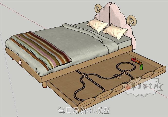 儿童床铺SU模型