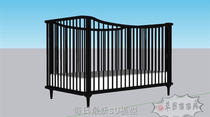 婴儿床SU模型