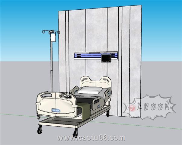 病房病床吊针SU模型
