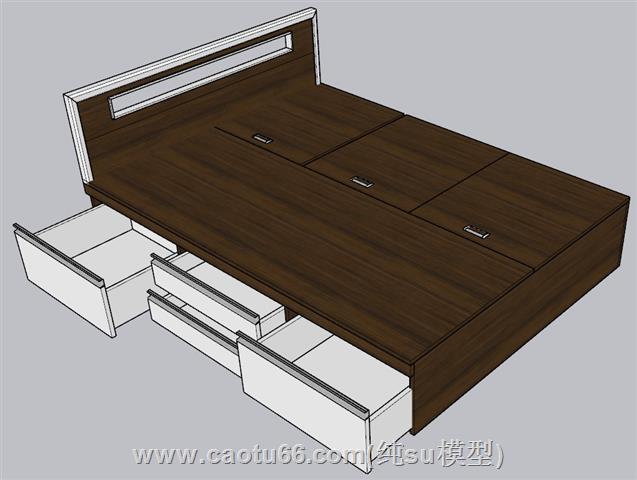 床铺板床SU模型