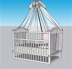 婴儿床床铺SU模型