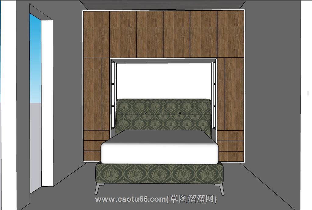 收纳床隐藏床床铺SU模型