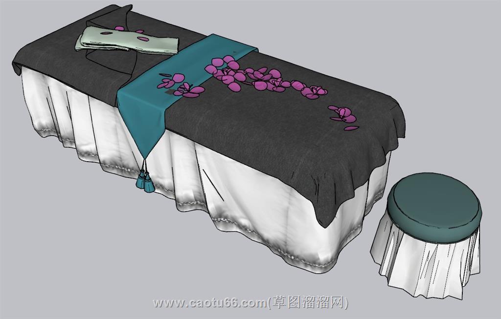 按摩床SU模型