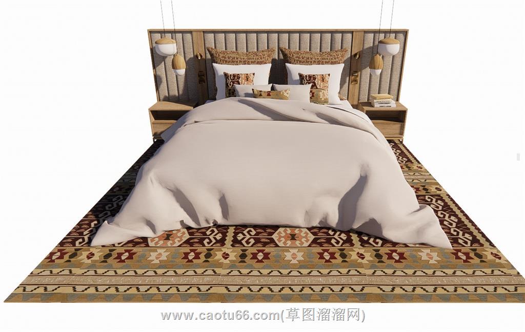 古典床铺SU模型