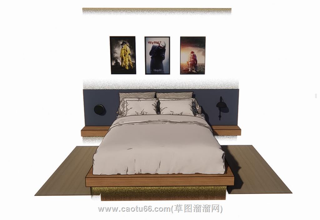 床铺灯带SU模型
