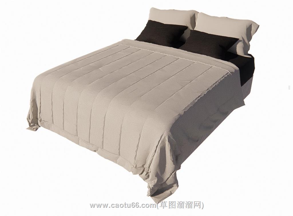 双人床SU模型