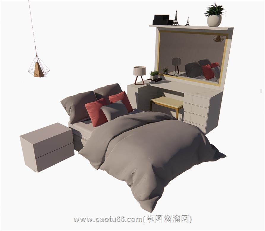 女儿床铺SU模型