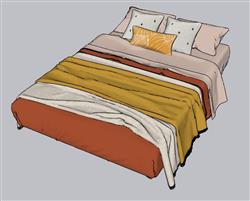 床铺SU模型 免费sketchup模型下载