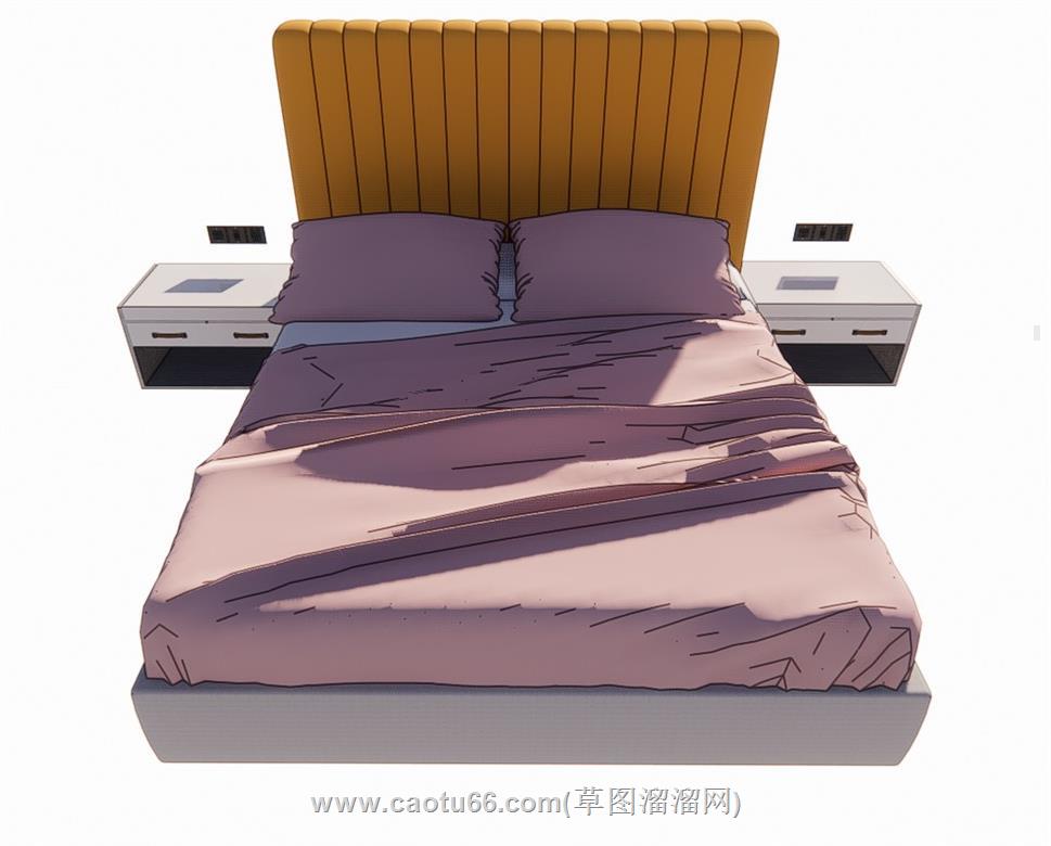 床铺双人床SU模型