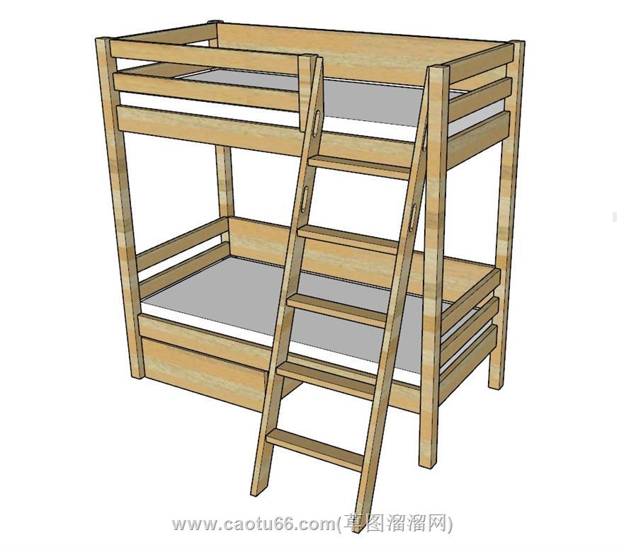 高架床上下铺SU模型
