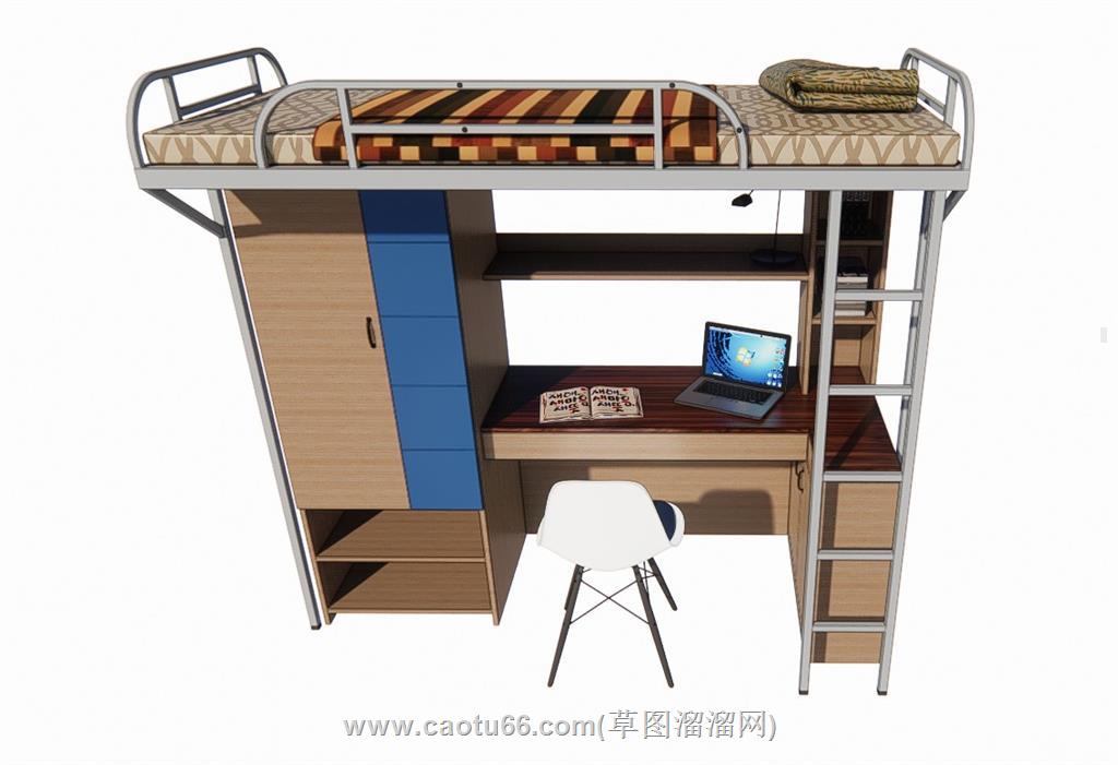 高架床上铺床SU模型