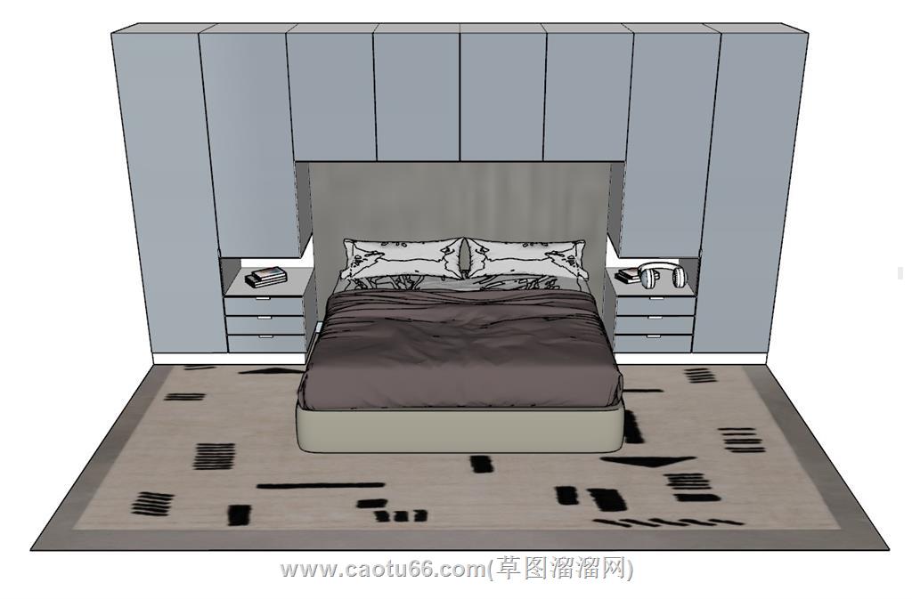 床铺柜子SU模型