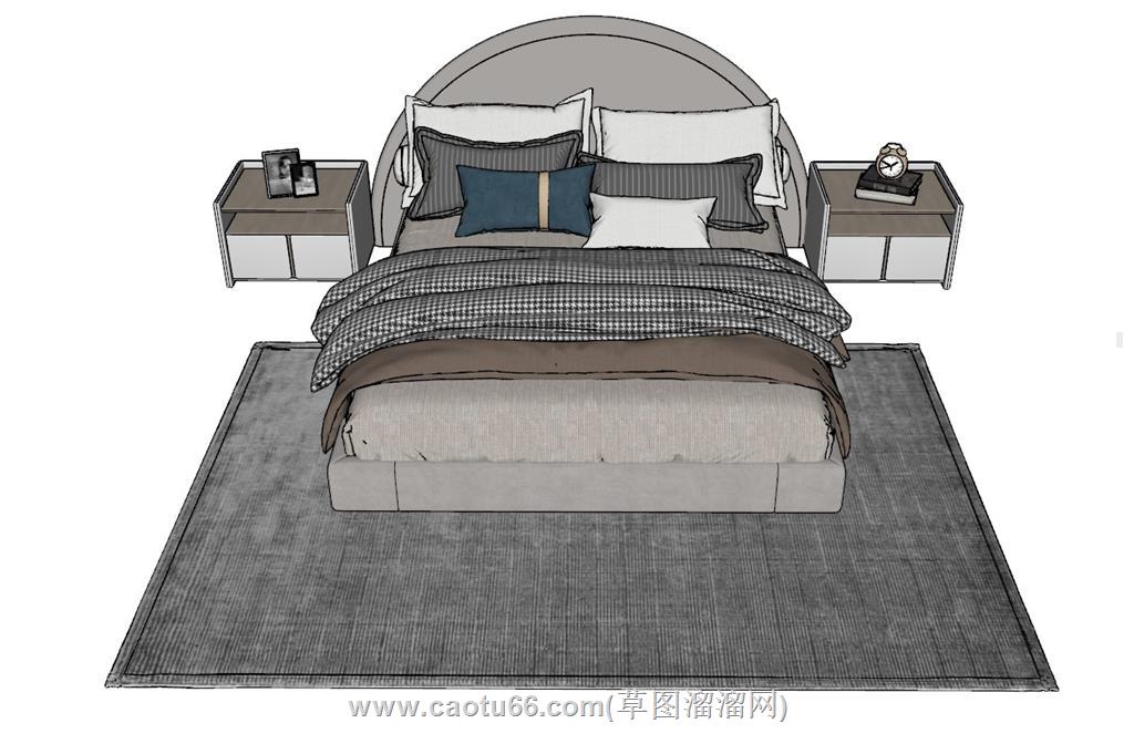 床铺床具SU模型