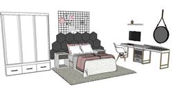 卧室家具床铺SU模型