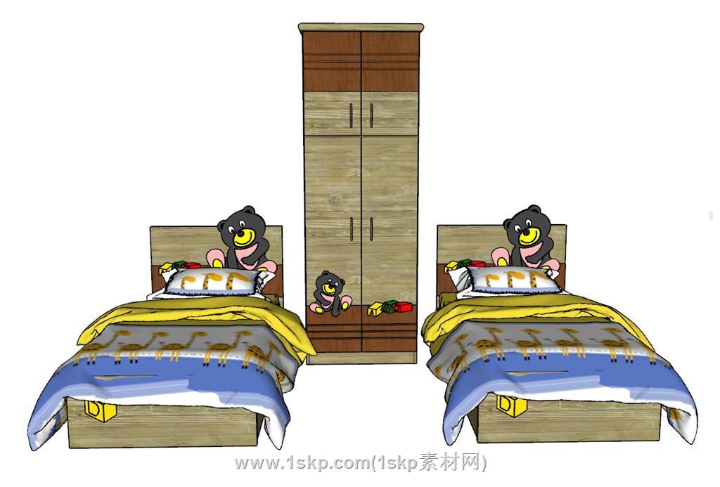 儿童床床铺SU模型