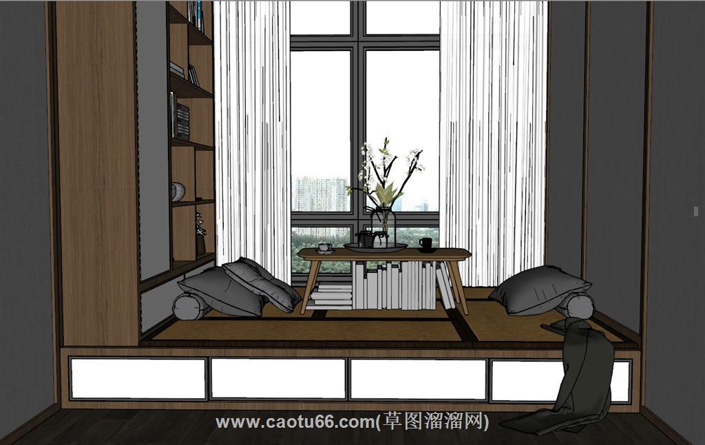 榻榻米床铺SU模型