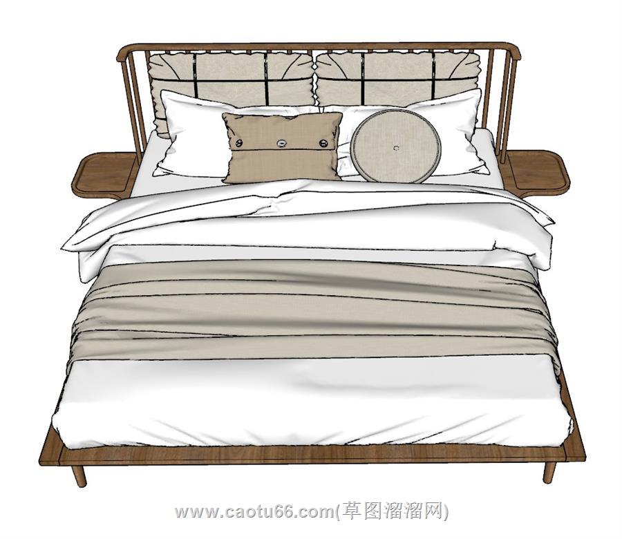 床铺双人床SU模型