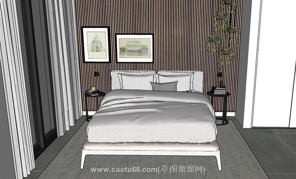 床铺床具SU模型
