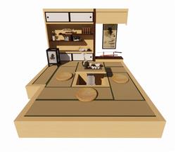 日式榻榻米茶室SU模型