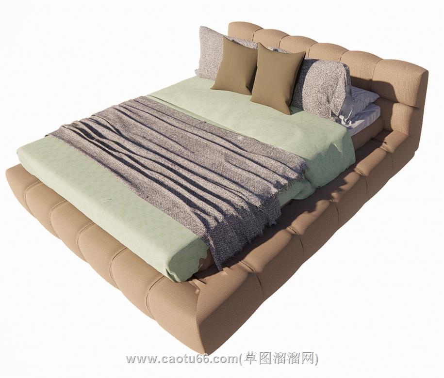皮质床铺SU模型