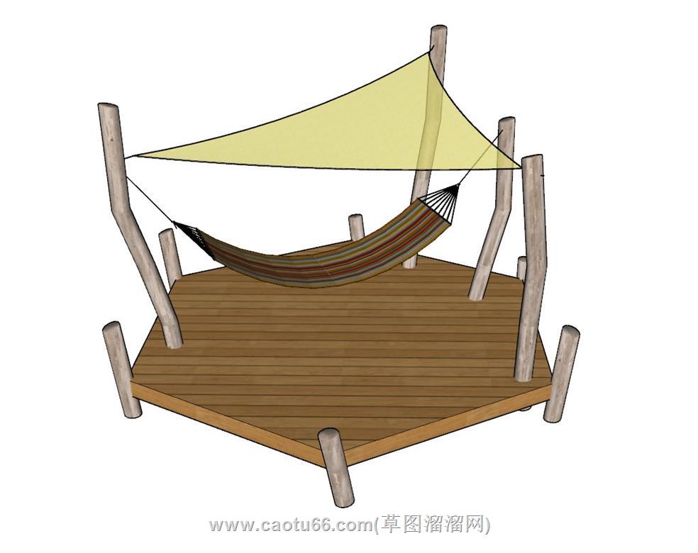 休闲吊床SU模型