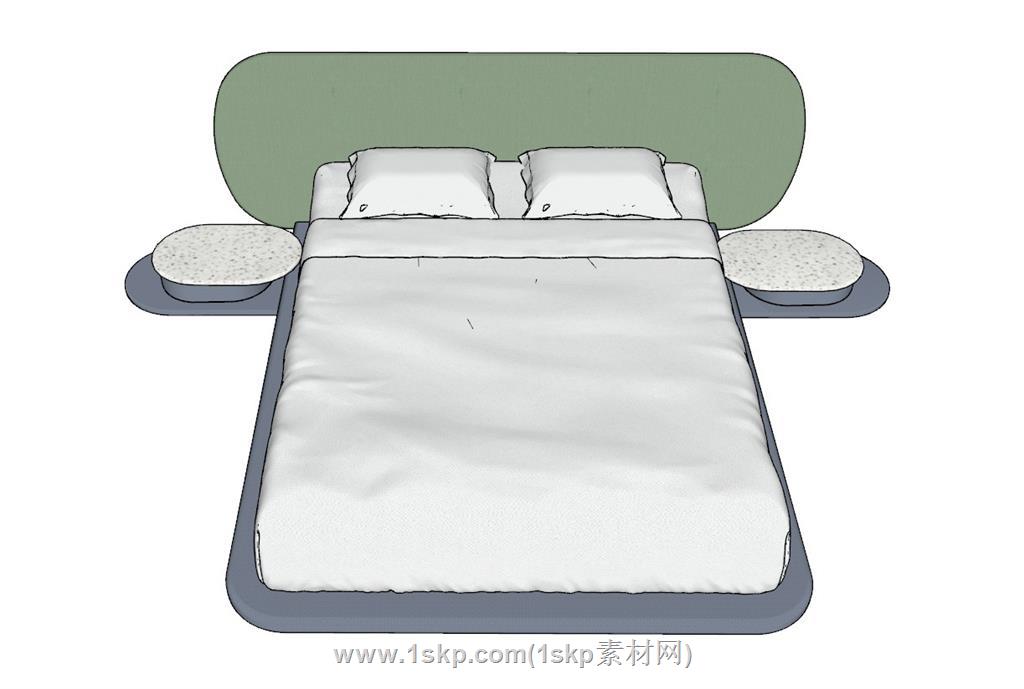 床铺双人床SU模型
