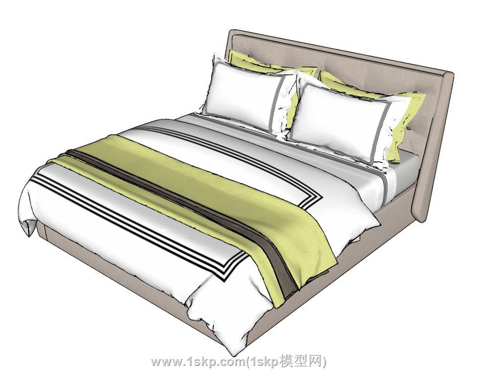 床铺双人床SU模型