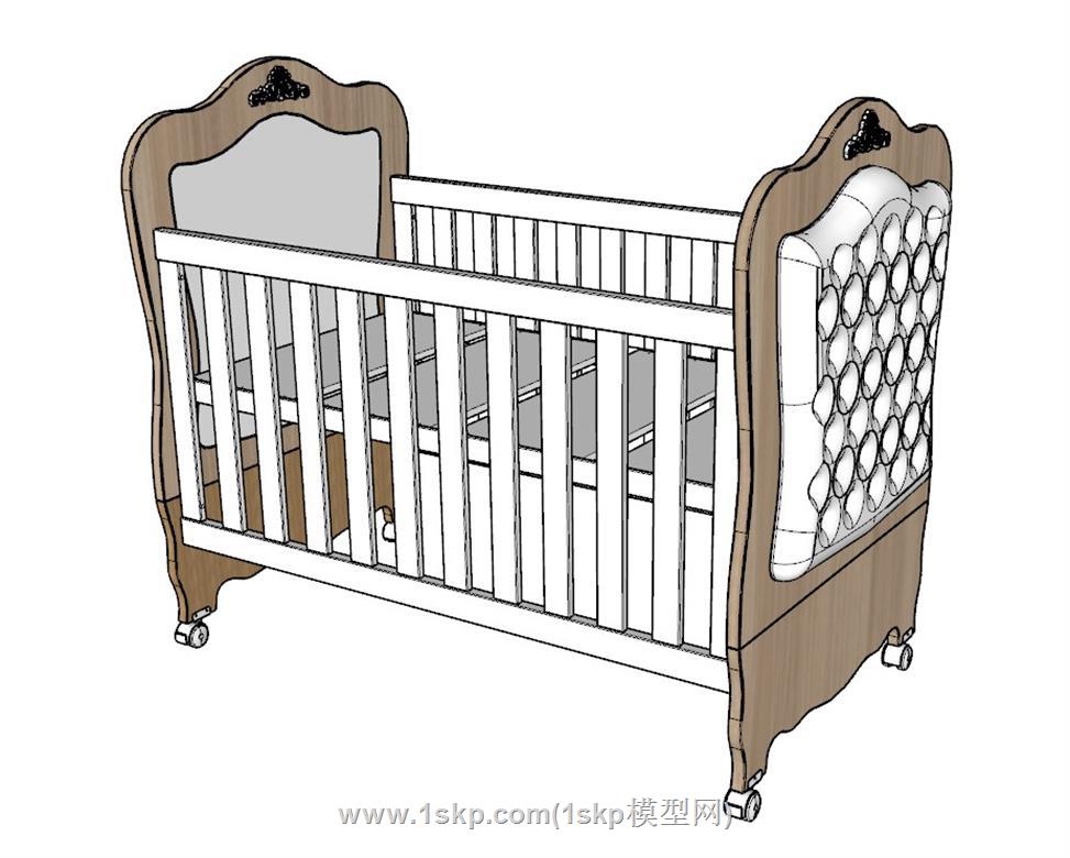 欧式婴儿床SU模型