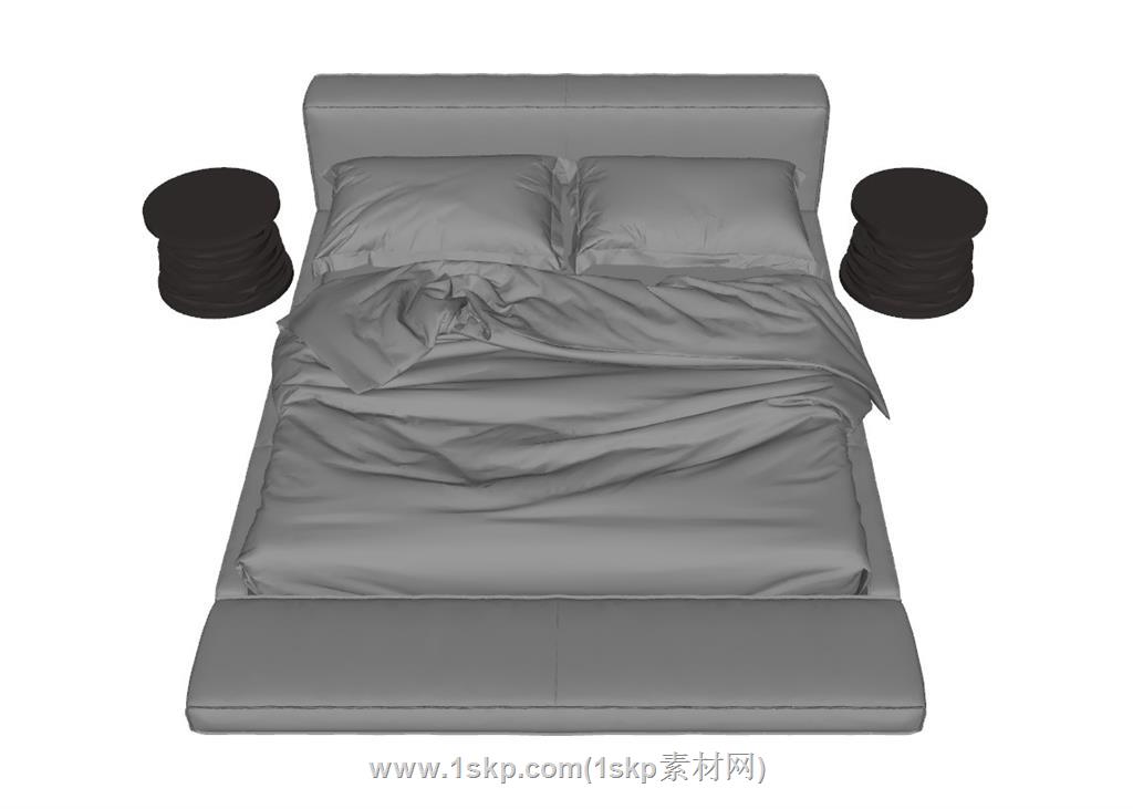 床铺双人床SU模型